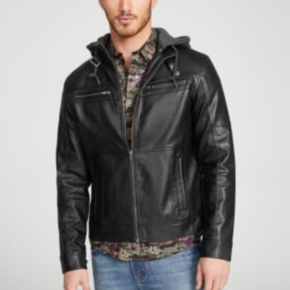 NEW G by GUESS Mando Faux-Leather Jacket SZ S - Picture 1 of 5